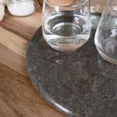Servierplatte Marmor grau 30 cm rund Tablett kaufen 4