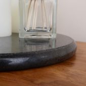 wohnfreuden Marmor Tablett 30 cm schwarz rund