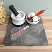 Deko-Marmor-Tablett 30 x 30 cm Stein Servierplatte grau quadratisch eckig flach Bad günstig kaufen wohnfreuden