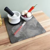Deko-Marmor-Tablett 30 x 30 cm Stein Servierplatte grau quadratisch eckig flach Bad günstig kaufen wohnfreuden
