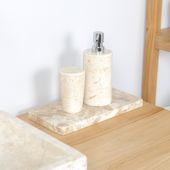 Deko-Marmor-Tablett 30 x 15 cm Stein Servierplatte weiss-beige recht-eckig flach Bad günstig kaufen wohnfreuden
