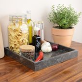 Deko-Marmor-Tablett eckig 30 x 30 cm in grau-schwarz günstig kaufen wohnfreuden