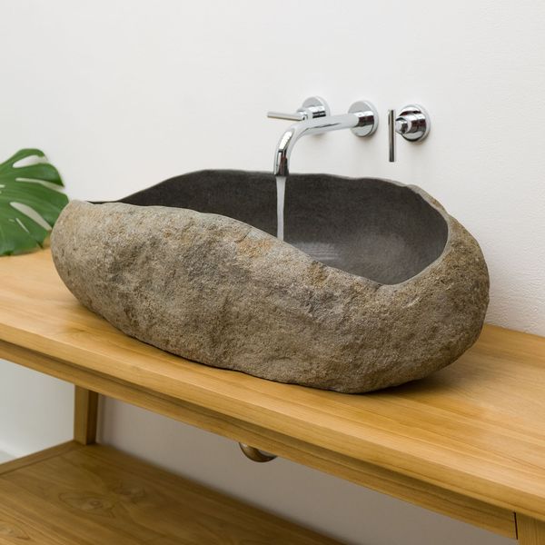 Natursteinwaschbecken 80 cm mit Naturkante