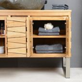 wohnfreuden Waschtisch-Unterschrank MOUNTAIN 120 cm breit aus Teakholz