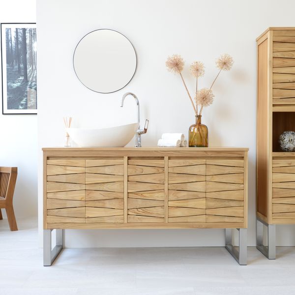 wohnfreuden Teakholz Waschtisch MOUNTAIN 140 cm
