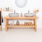 wohnfreuden Teakholz Waschtisch ZEN 160 cm breit