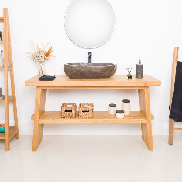 Teakholz Waschtisch ZEN 140 cm extra hoch