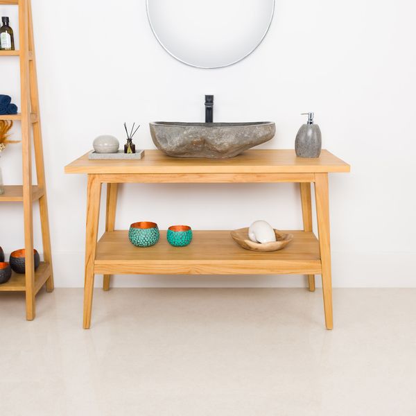 Wohnfreuden Teakholz Waschtisch TITIN 120 cm