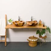 Teakholz Waschtischplatte 140 cm günstig kaufen 3