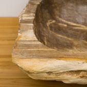 Doppel-Waschbecken 95 cm versteinert fossil Holz kaufen 7