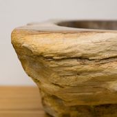 Doppel-Waschbecken 95 cm versteinert fossil Holz kaufen 8