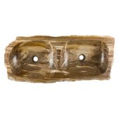 Doppel-Waschbecken 95 cm versteinert fossil Holz kaufen 9