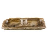Doppel-Waschbecken 95 cm versteinert fossil Holz kaufen 10