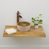 Teakholz Waschtischplatte 80 cm günstig kaufen 2