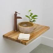 Teakholz Waschtischplatte 80 cm günstig kaufen 1