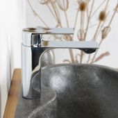 Mischbatterie Einhebel-Waschtisch-Mischer chrom Einhand Waschtischarmatur Bad für Steinwaschbecken Aufsatzwaschbecken Wohnfreuden