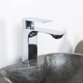Mischbatterie Einhebel-Waschtisch-Mischer chrom Einhand Waschtischarmatur Bad für Steinwaschbecken Aufsatzwaschbecken Wohnfreuden