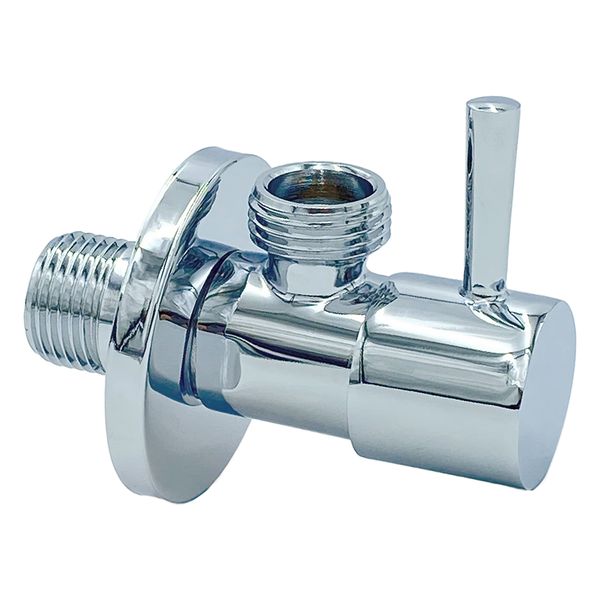 Waschtisch-Eckventil Standard 1/2 Zoll Absperrhahn chrom für Waschbecken Armatur Wasserregulierung verstellbar Wasser-Anschluss Mischbatterie Bad Wohnfreuden