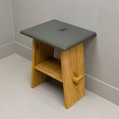 Waschtischplatte Stein 60 cm für Aufsatzwaschbecken Granit Naturstein Flussstein Steinplatte Gäste WC Bad grau wasserfest Wohnfreuden