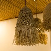 Lampenschirm Hängelampe Lampe Deckenlampe Seegras im Boho Stil Wohnfreuden