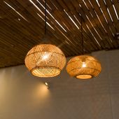 Lampenschirm Hängelampe Deckenlampe Rattan 40 cm Lampe Wohnfreuden