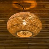 Lampenschirm Hängelampe Deckenlampe Rattan 40 cm Lampe Wohnfreuden