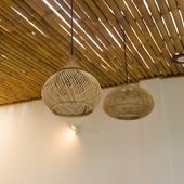 Lampenschirm Hängelampe Deckenlampe Rattan 40 cm Lampe Wohnfreuden
