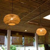 Lampenschirm Hängelampe Deckenlampe Rattan 30 cm Lampe Wohnfreuden
