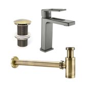 Set Waschtischarmatur Pop-Up Ventil Siphon kaufen 1