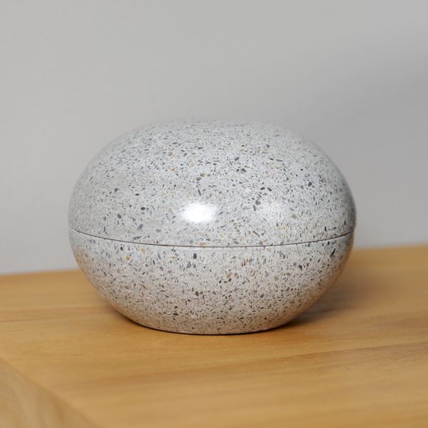wohnfreuden Terrazzo Dose 12 cm grau