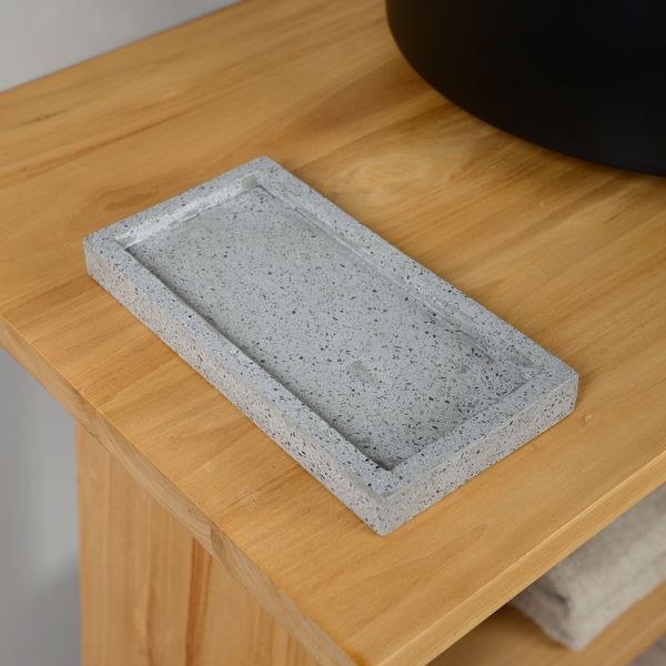 wohnfreuden Terrazzo Tablett grau 24 x 12 cm