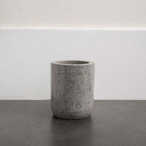 WOHNFREUDEN Terrazzo Toilettenbürstenhalter 10 x 10 x 12 cm grau Wc-Bürstenhalter