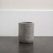 WOHNFREUDEN Terrazzo Toilettenbürstenhalter 10 x 10 x 12 cm grau Wc-Bürstenhalter