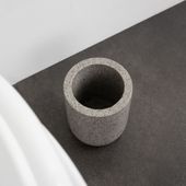 WOHNFREUDEN Terrazzo Toilettenbürstenhalter 10 x 10 x 12 cm grau Wc-Bürstenhalter
