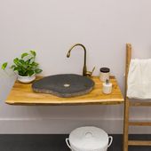 Teakholz Waschtischplatte ab 100 cm günstig kaufen 2