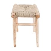 Hocker 45 cm Teakholz und Seegras kaufen 7
