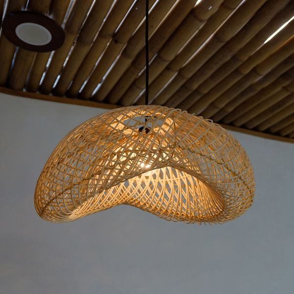 Lampenschirm WAVE aus Rattan
