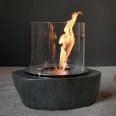 Wohnfreuden Ethanol Kamin Flussstein natur