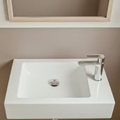Keramik Waschbecken weiß glänzend  46 cm rechteckig wohnfreuden