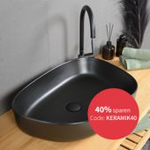 Keramik-Aufsatzwaschbecken schwarz 55 cm Bad kaufen 1