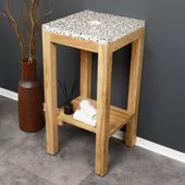 Waschtisch SMINI Teakholz mit Terrazzo Platte kaufen 3