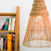 Lampenschirm Kapuas aus Rattan und Naturfaser Wohnfreuden