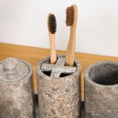 Badaccessoire-Set Marmor grau Barito 5teilig Wohnfreuden