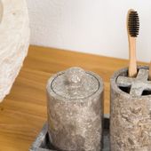 Badaccessoire-Set Marmor grau Barito 5teilig Wohnfreuden