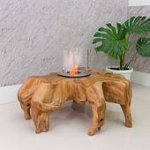 Wohnfreuden Teakholz Ethanol Kamin Spyder 105 cm
