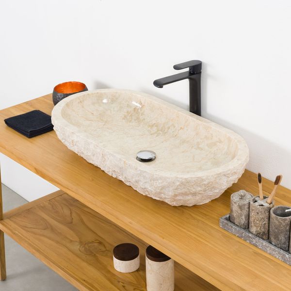 Wohnfreuden Marmor Waschbecken Erosi creme 80cm