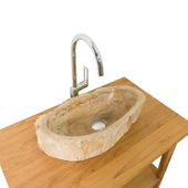 Waschbecken fossiles Holz ca. 50 cm innen poliert kaufen 1