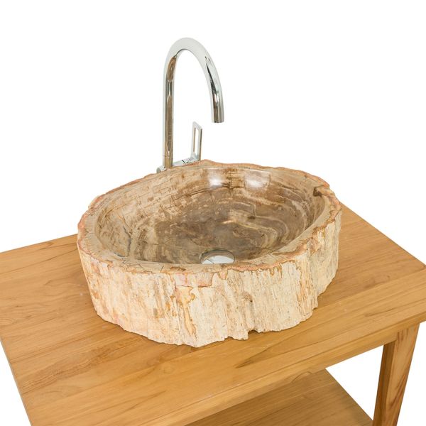 Wohnfreuden fossiles Holz Waschbecken 50cm