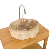 Wohnfreuden fossiles Holz Waschbecken 50cm