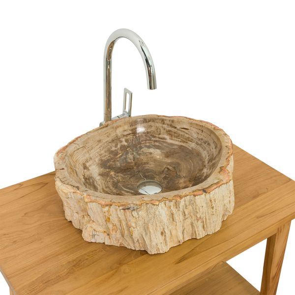 Wohnfreuden fossiles Holz Waschbecken 50 cm
